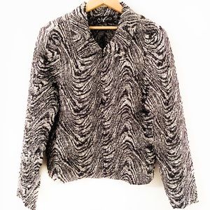 ALGO Ruching Zip up Black & White Jacket Size XL